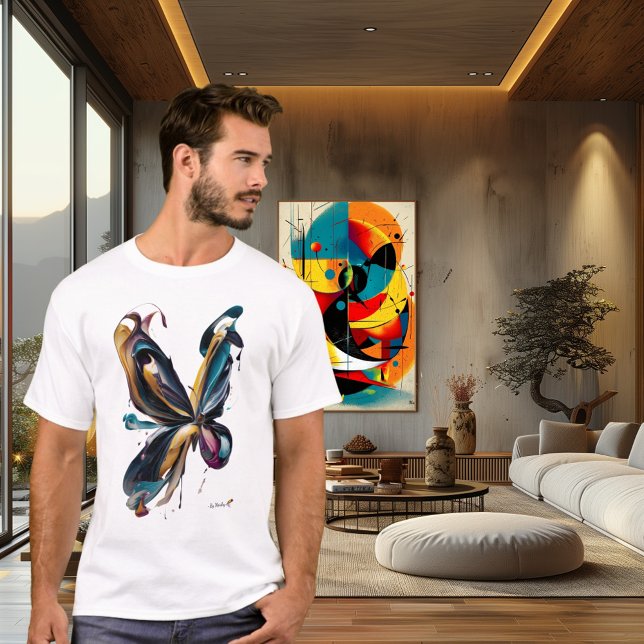 T-shirt Art abstrait de papillon – Expression de couleur f (Créateur téléchargé)