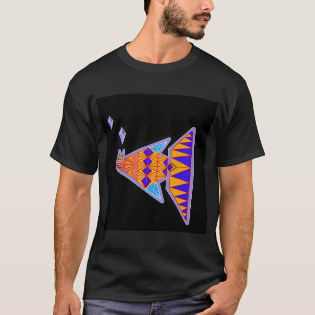 T-shirt Art abstrait de poisson,art moderne,design numériq (Devant)