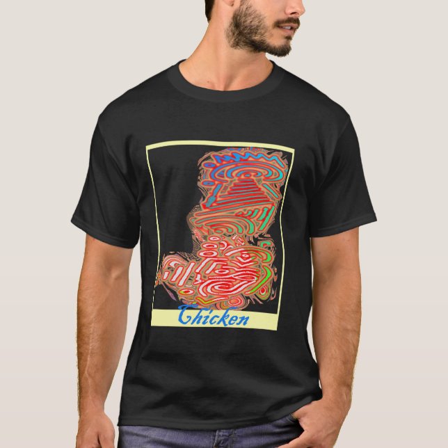 T-shirt Art Abstrait de Poulet Original (Devant)