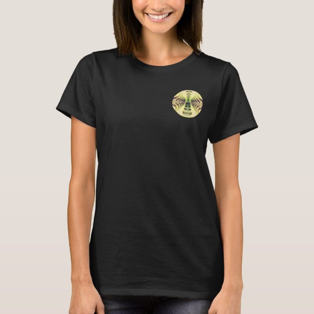 T-shirt Art abstrait de symétrie fractale vert citron (Devant)