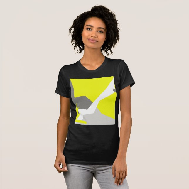 T-shirt Art Abstrait Énergie gris jaune (Devant entier)
