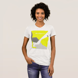 T-shirt Art Abstrait Énergie gris jaune