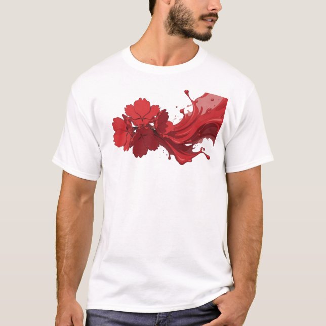T-shirt Art ABSTRAIT FLEUR Mode Artistique (Devant)