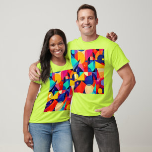 T-shirt Art abstrait géométrique vibrant