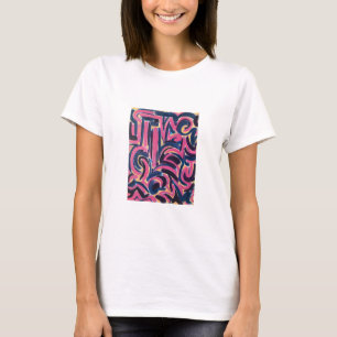 T-shirt Art abstrait graffiti grec ancien peint à la main