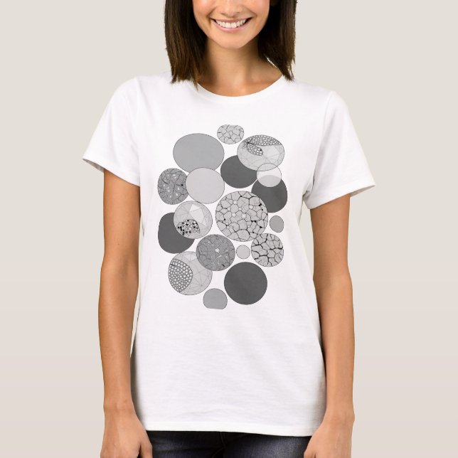T-shirt ART ABSTRAIT Gris vibrant Design Moderne (Devant)
