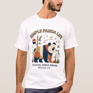 T-shirt Art abstrait minimaliste de panda géométrique simp