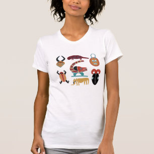 T-shirt Art abstrait moderne du visage tribal africain col