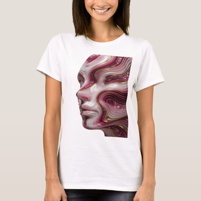 T-shirt Art abstrait Or Tendance Design Moderne (Devant)