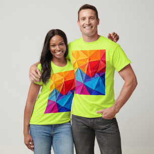 T-shirt Art abstrait prismatique géométrique gras