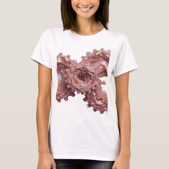 T-shirt ART ABSTRAIT Rose Élégant Design Moderne (Devant)