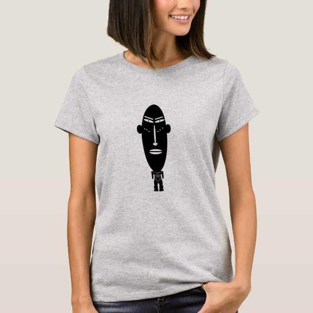 T-shirt art abstrait silhouette moderne visage noir (Devant)