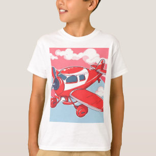 T-shirt Art Ai de l'avion rouge