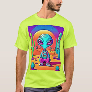 T-shirt Art Alien Décontracté Du Désert