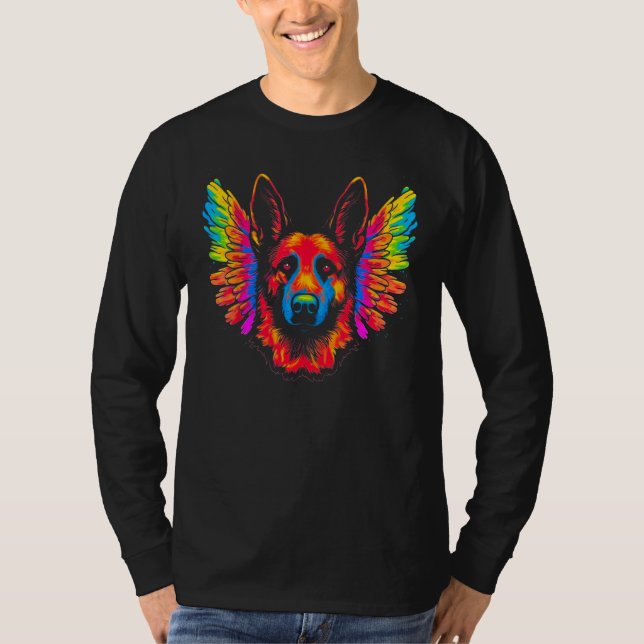 T-shirt Art Angel Heaven German Shepherd Dog (Devant)