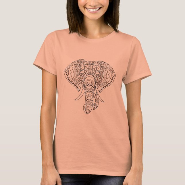 T-shirt Art animal africain d'éléphant tribal (Devant)