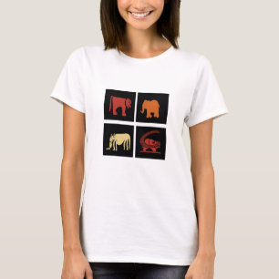 T-shirt Art animalier africain abstrait moderne