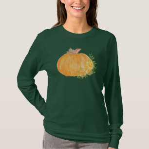 T-shirt Art aquarelle de citrouille d'automne
