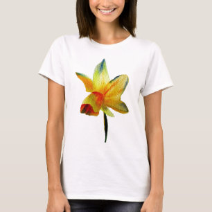 T-shirt Art aquarelle de jonquille jaune Fleur de printemp