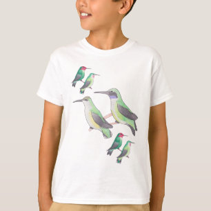 T-shirt art aquarelle d'espèces de colibris