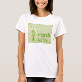 T-shirt Art Aquarelle Fleur de Jonquille Anniversaire de M