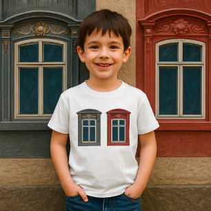 T-shirt Art architectural orné de fenêtre européenne