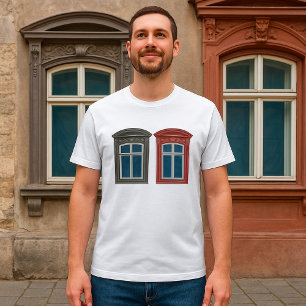 T-shirt Art architectural orné de fenêtre européenne