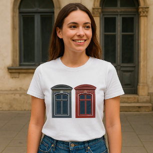 T-shirt Art architectural orné de fenêtre européenne