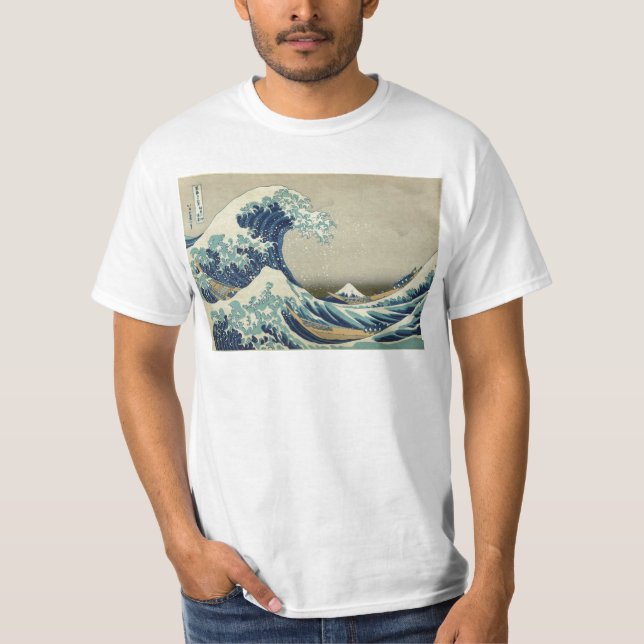 T-shirt Art asiatique - la grande vague outre de Kanagawa (Devant)