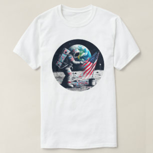 T-shirt Art astronaute américain Moon Landing