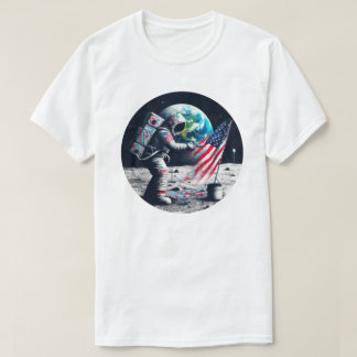 T-shirt Art astronaute américain Moon Landing