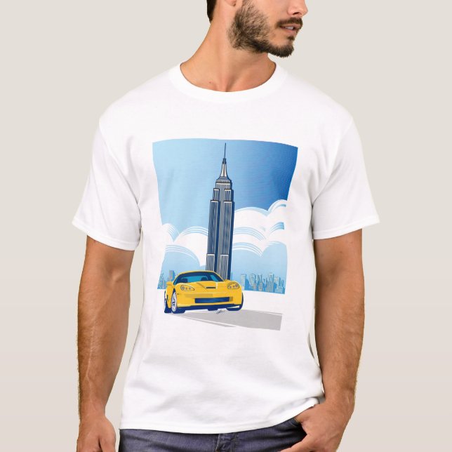 T-SHIRT ART AUTOMOBILE DE VETTE ÉLÉGANT (Devant)