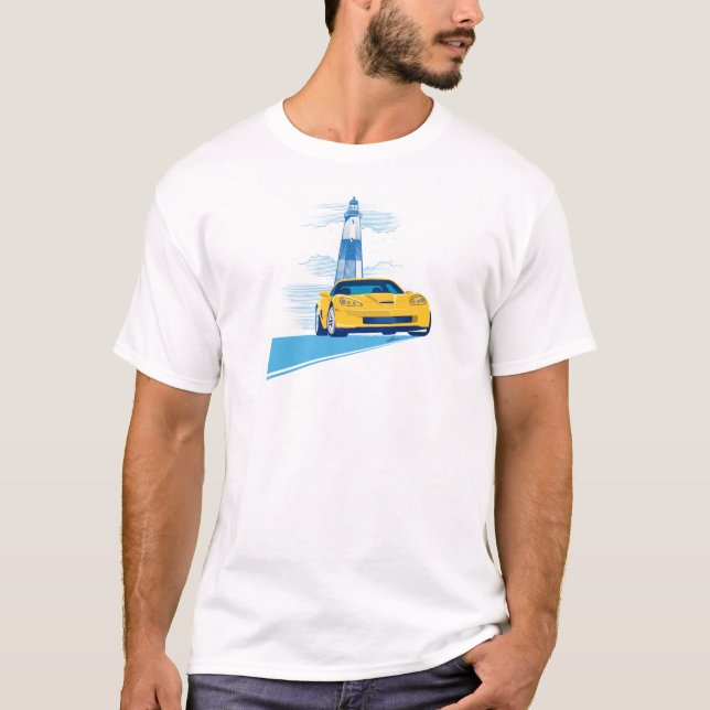 T-SHIRT ART AUTOMOBILE DE VETTE ÉLÉGANT (Devant)