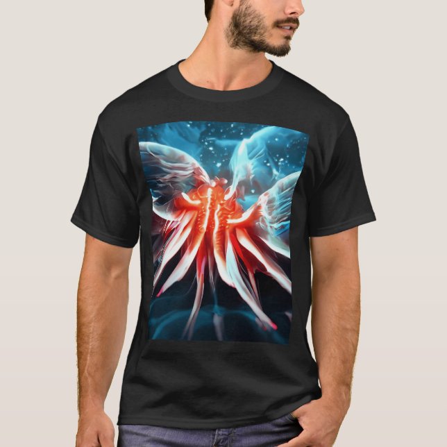 T-shirt Art bleu rouge (Devant)