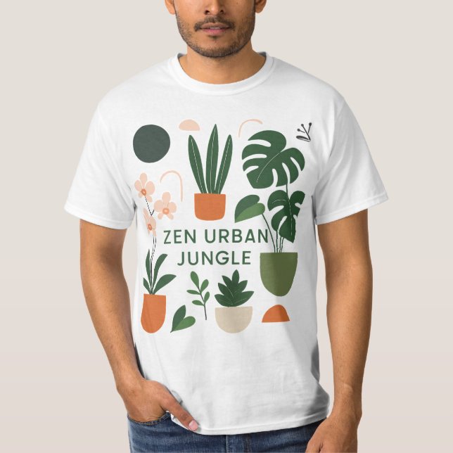 T-shirt Art Botanique Moderne Imprimer : Maison Zen Urban  (Devant)
