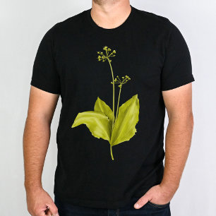 T-shirt Art botanique plante d'ail sauvage vert