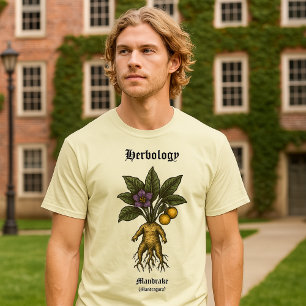 T-shirt Art Botanique Rétro de la Racine de Mandragore en 