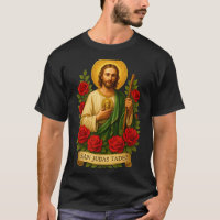 Art catholique de saint Jude Thaddée avec des rose