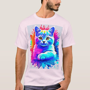 T-shirt Art Chat coloré