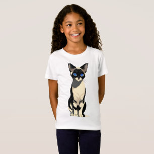 T-Shirt Art Chat Siamese Bleu Amoureux des chats Enfants