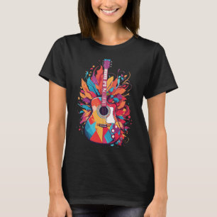 T-shirt Art Clip de guitare coloré avec IA Genera