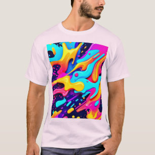 T-shirt Art coloré dynamique du chaos des couleurs