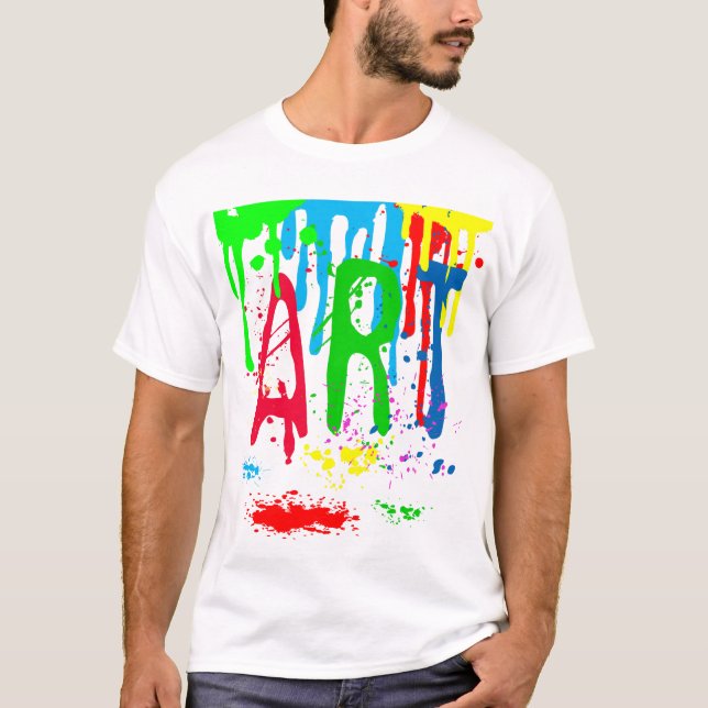 T-shirt ART coloré peinture drôle (Devant)