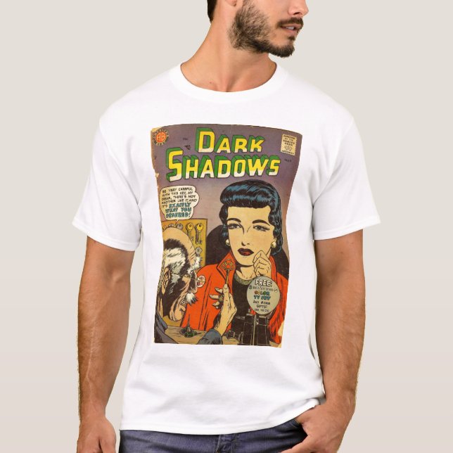 T-shirt Art comique d'âge d'or - ombres foncées (Devant)