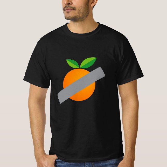 T-shirt Art comique orange scotché (Devant)