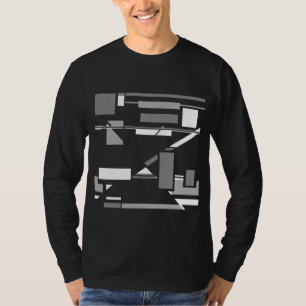 T-shirt Art contemporain gris blanc MCM d'inspiration géom