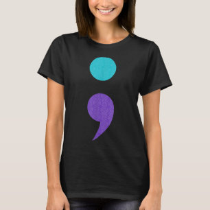 T-shirt Art cool du signe point-virgule pour la prévention
