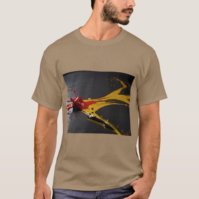 T-Shirt Art Créatif Éclaboussure de Peinture (Devant)