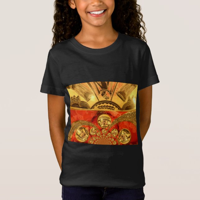 T-Shirt Art Culturel Africain : Design Rouge Or Riche (Devant)