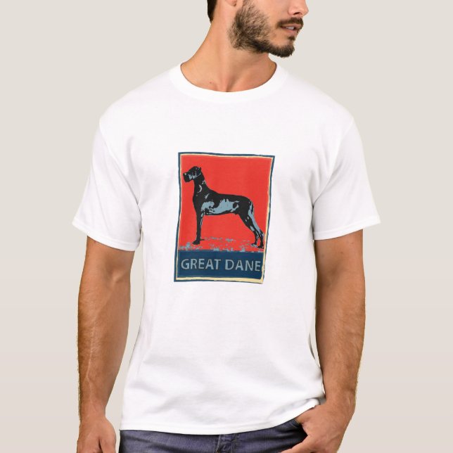 T-shirt Art d'affiche de great dane (Devant)
